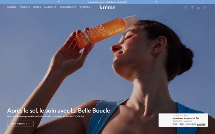 Snímek obrazovky kreme-paris.com