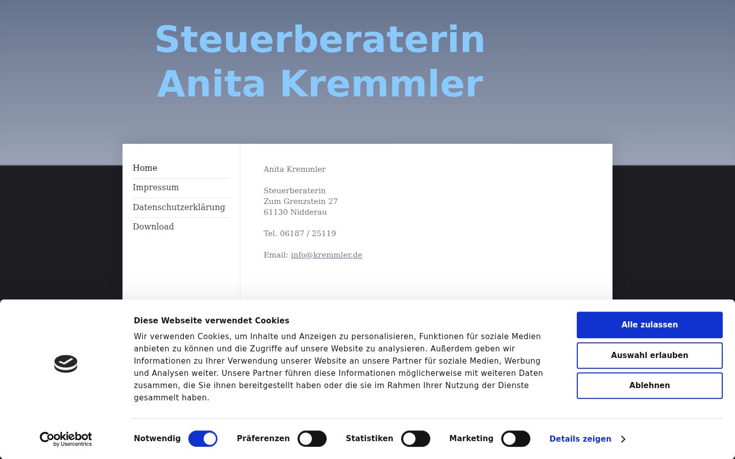 Screenshot of the consent banner shown before any interaction