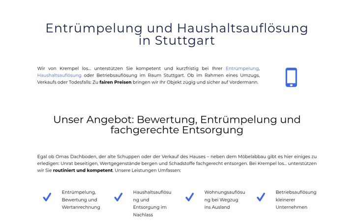 Screenshot of krempellos.de
