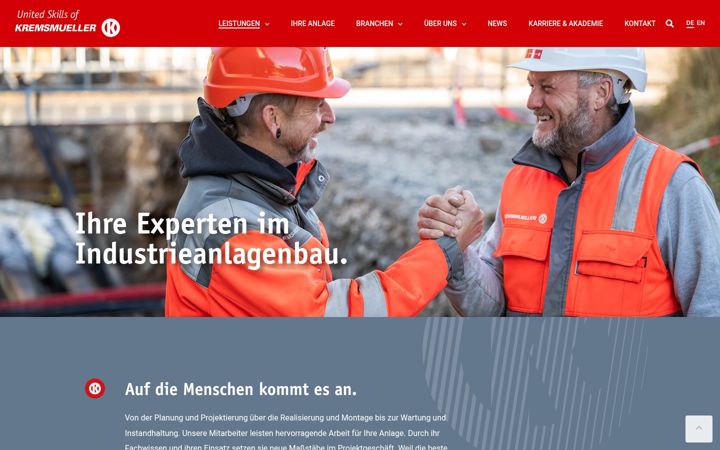 Screenshot of kremsmueller.com