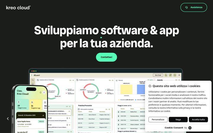 Snímek obrazovky kreocloud.com