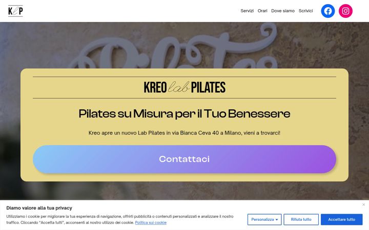 Screenshot of kreolabpilates.com