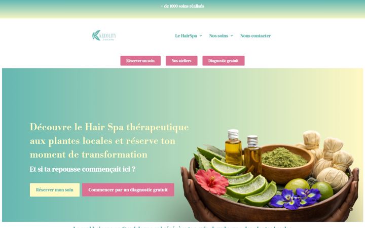 Screenshot of kreolity-hair-spa.com