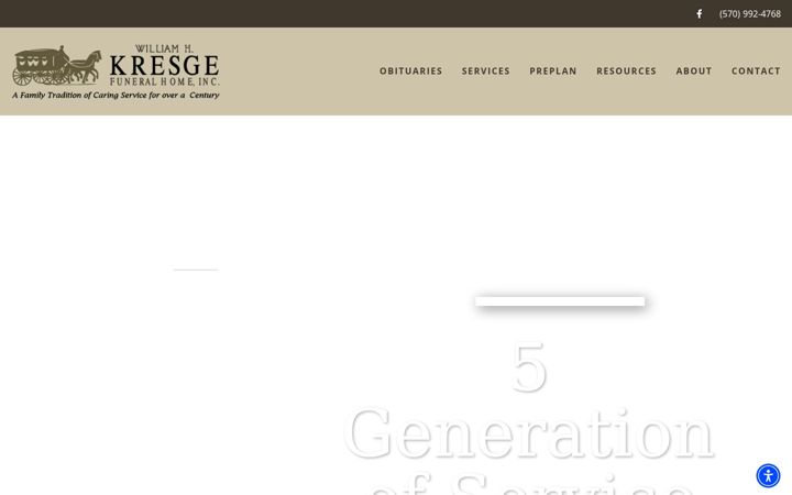 Screenshot of kresgefuneralhome.com