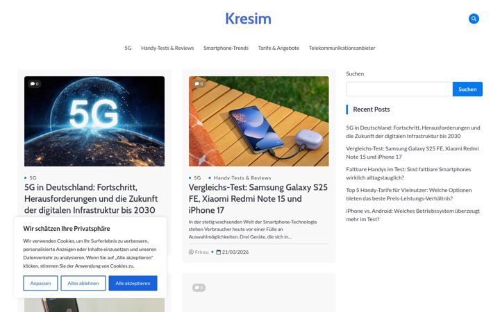 Screenshot of kresim.net