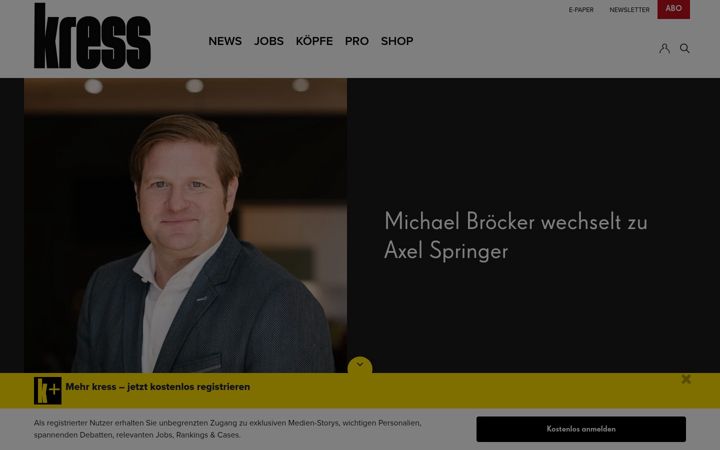 Screenshot of kress.de