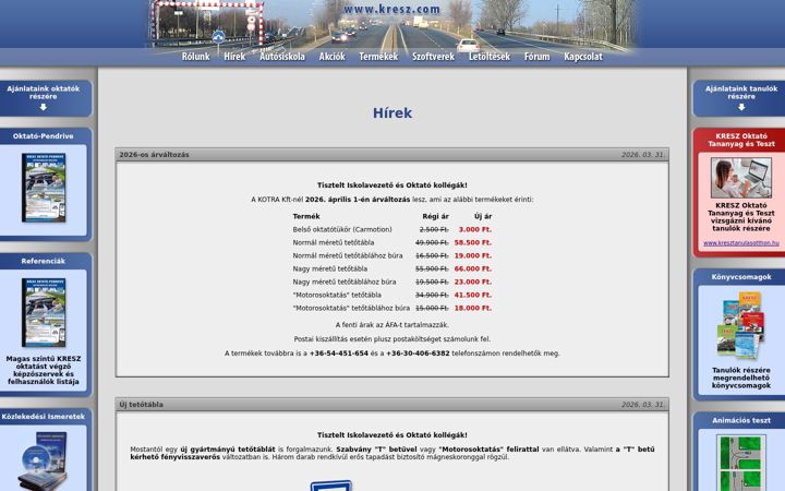 Screenshot of kresz.com