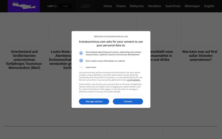 Screenshot of kretatourismus.com