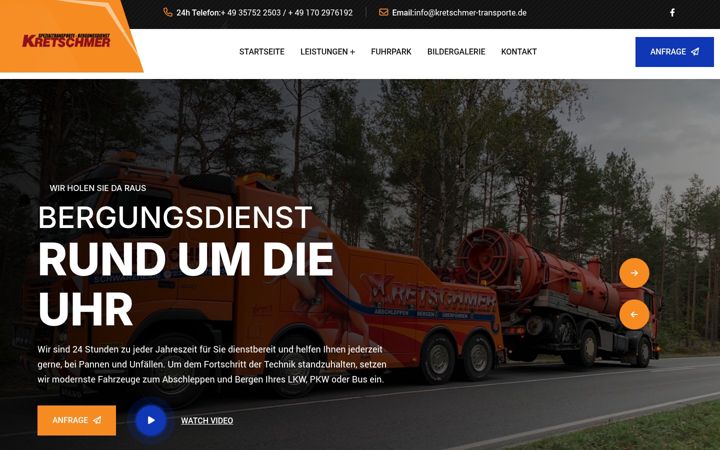 Screenshot of kretschmer-transporte.de