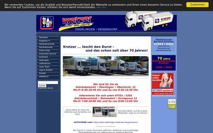Screenshot of kretzer-getraenke.de