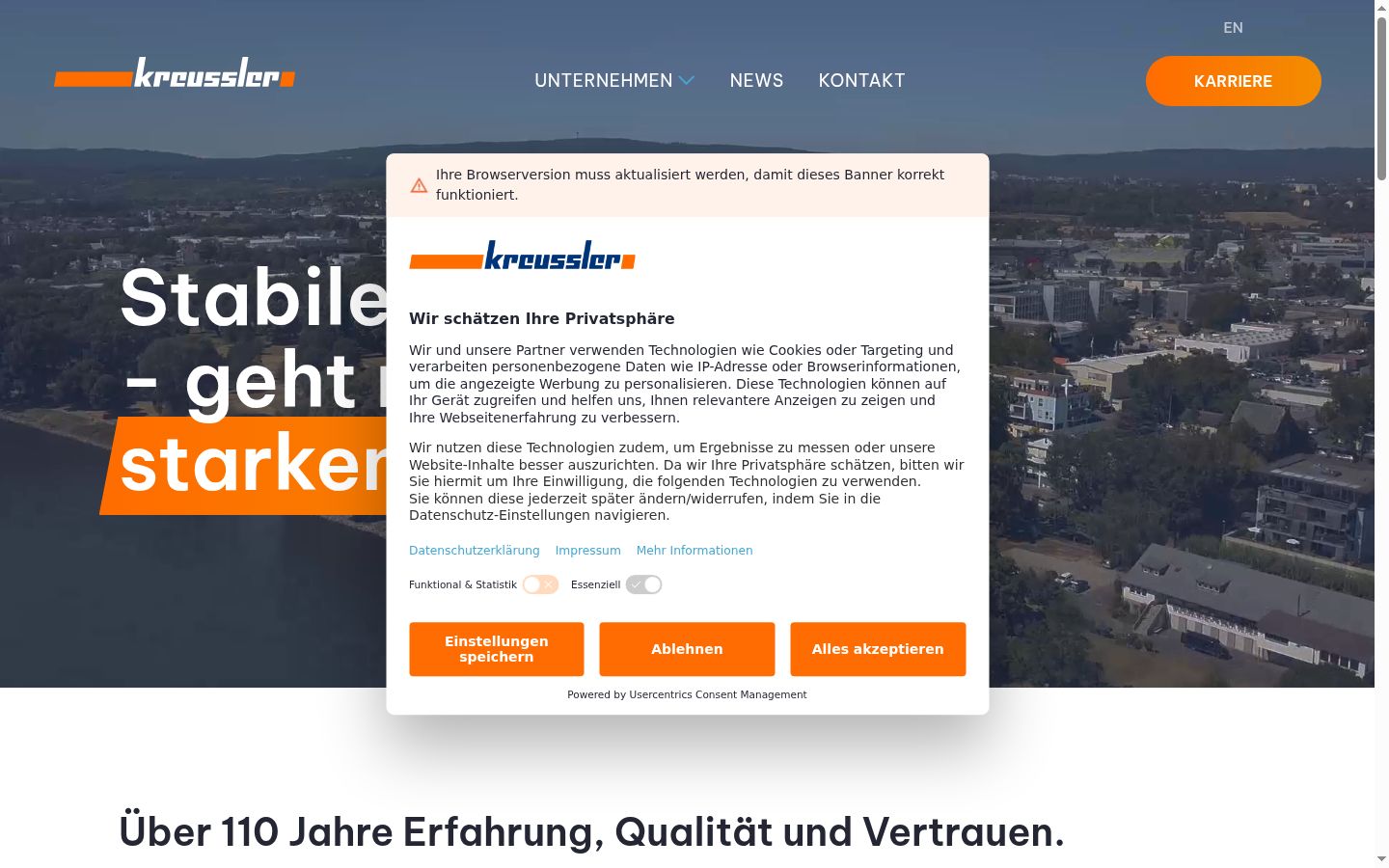 Sutikimo reklamjuostės, rodytos prieš bet kokią sąveiką, ekrano kopija