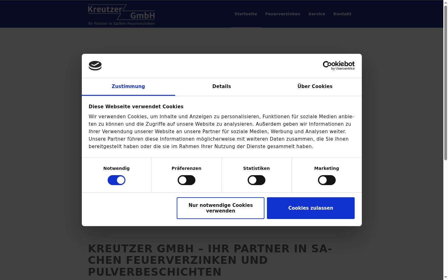 Skærmbillede af samtykkebanneret, som det blev vist før nogen interaktion