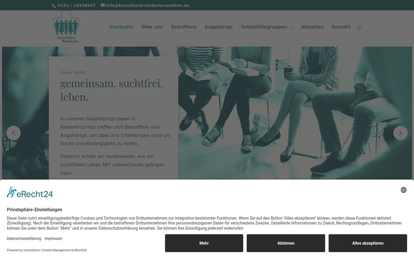 Skärmbild av samtyckesbannern som visades före någon interaktion