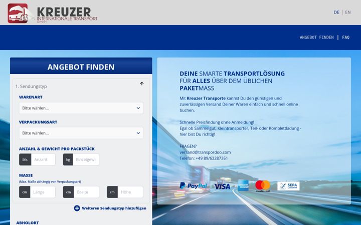 Snimka zaslona za kreuzer-transporte.de