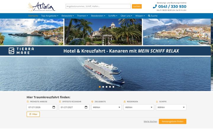 Screenshot του kreuzfahrten-zentrale.de