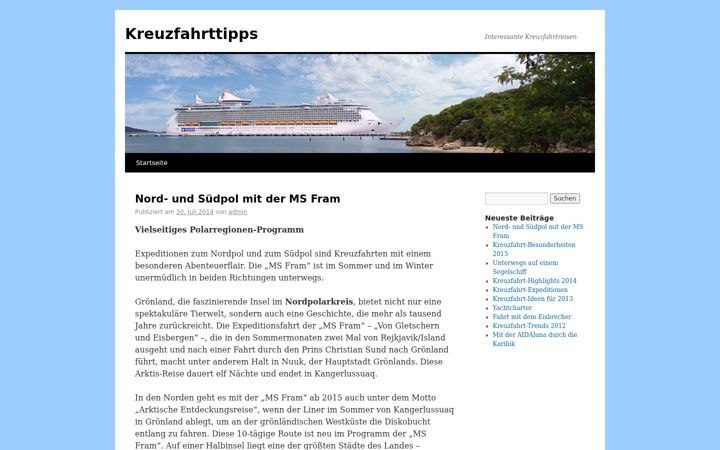 Screenshot of kreuzfahrttipps.info