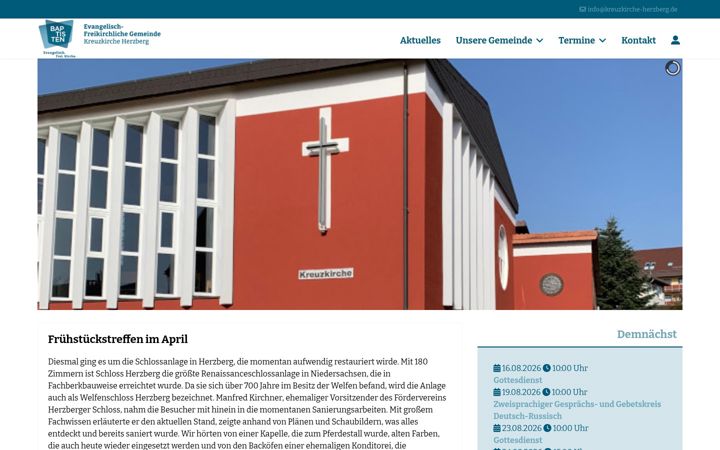 Screenshot of kreuzkirche-herzberg.de