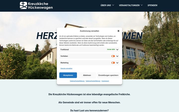 Screenshot of kreuzkirche-hueckeswagen.de