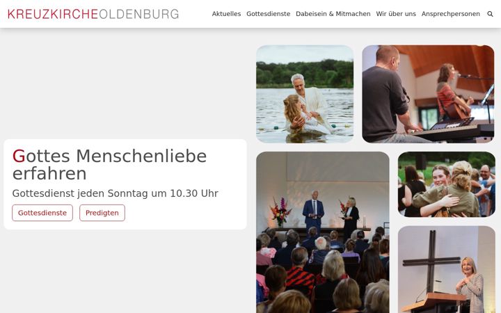 Screenshot of kreuzkirche-oldenburg.de