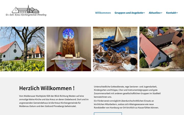 Screenshot of kreuzkirche-pinneberg.de