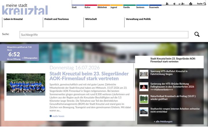 Screenshot of kreuztal.de