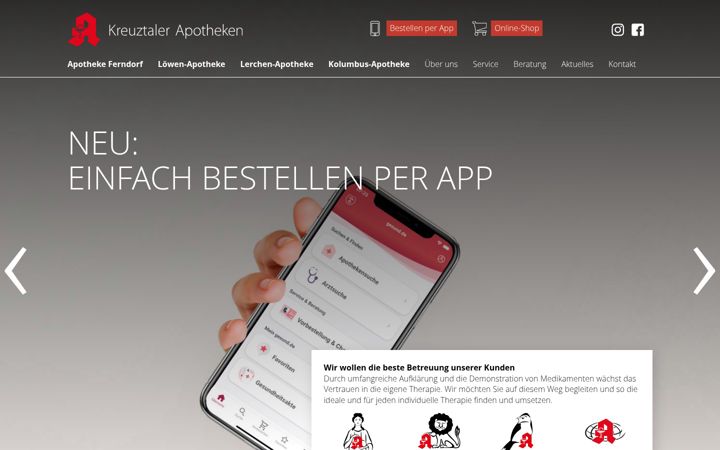 Screenshot of kreuztaler-apotheken.de