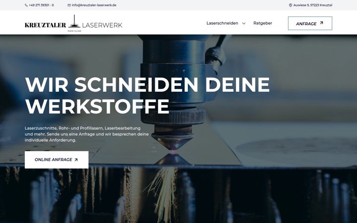 Screenshot of kreuztaler-laserwerk.de