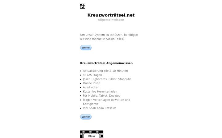 Képernyőkép: kreuzwortraetsel.net