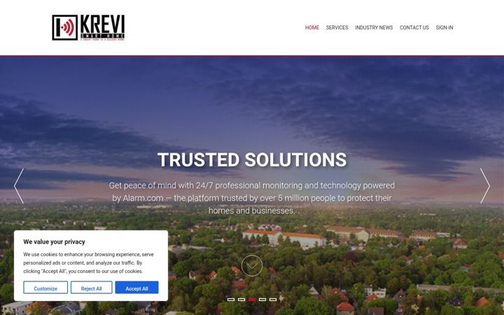 Screenshot of krevismarthome.com