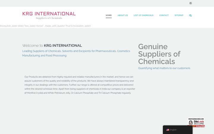 Screenshot stránky krginternational.com