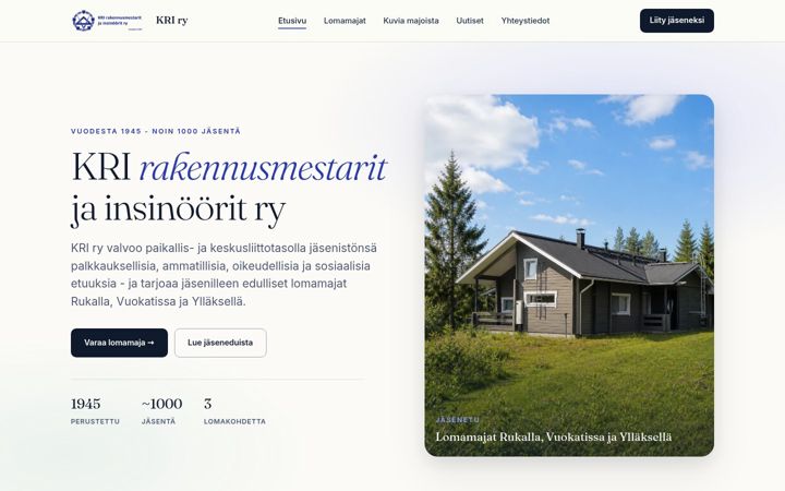 Screenshot of kri.fi