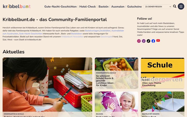 Screenshot of kribbelbunt.de