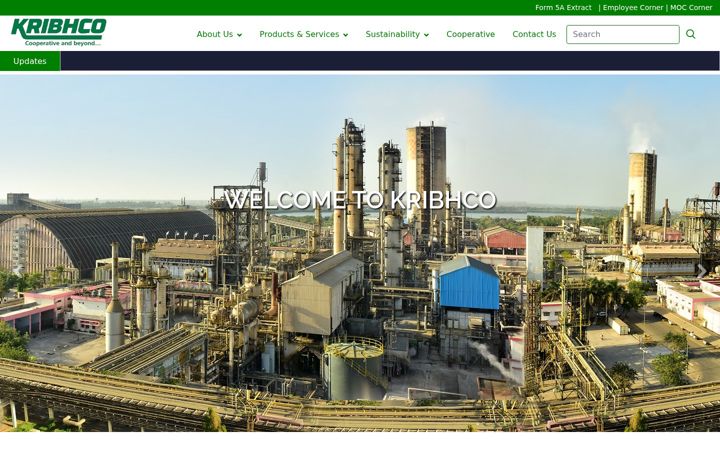 Screenshot of kribhco.net