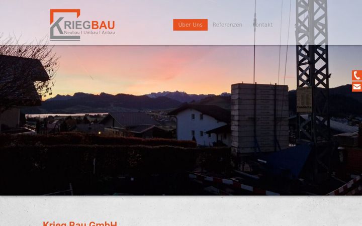 Screenshot of kriegbau.ch