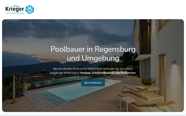 Zrzut ekranu krieger-pools.de
