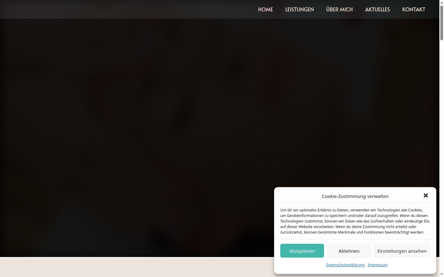 Captura de ecrã do banner de consentimento apresentado antes de qualquer interação