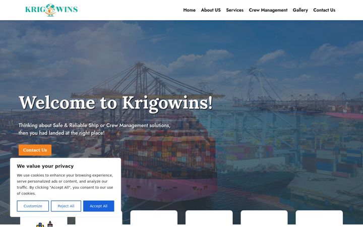 Skjámynd af krigowins.com