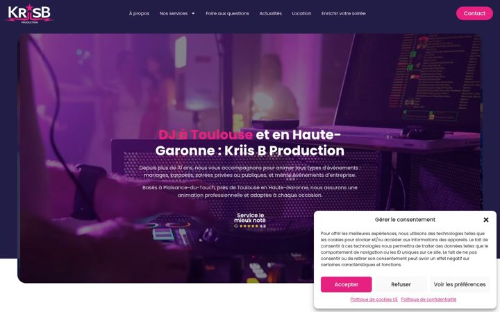 Skjámynd af kriisbproduction.com