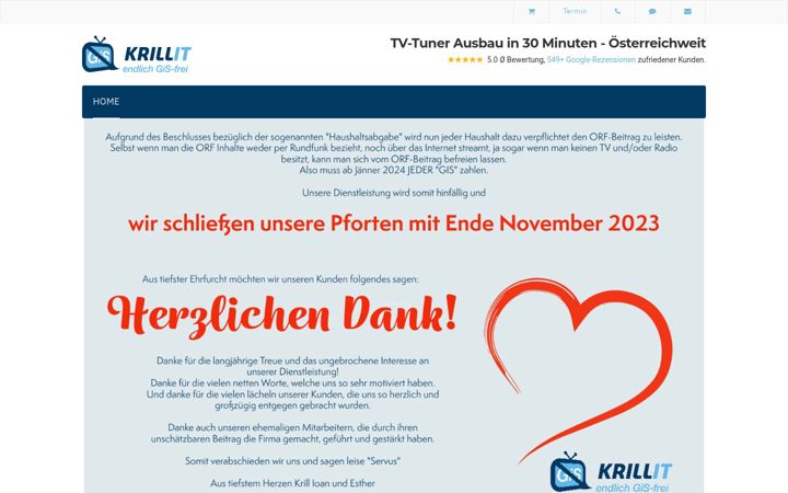 Screenshot of krillit.at