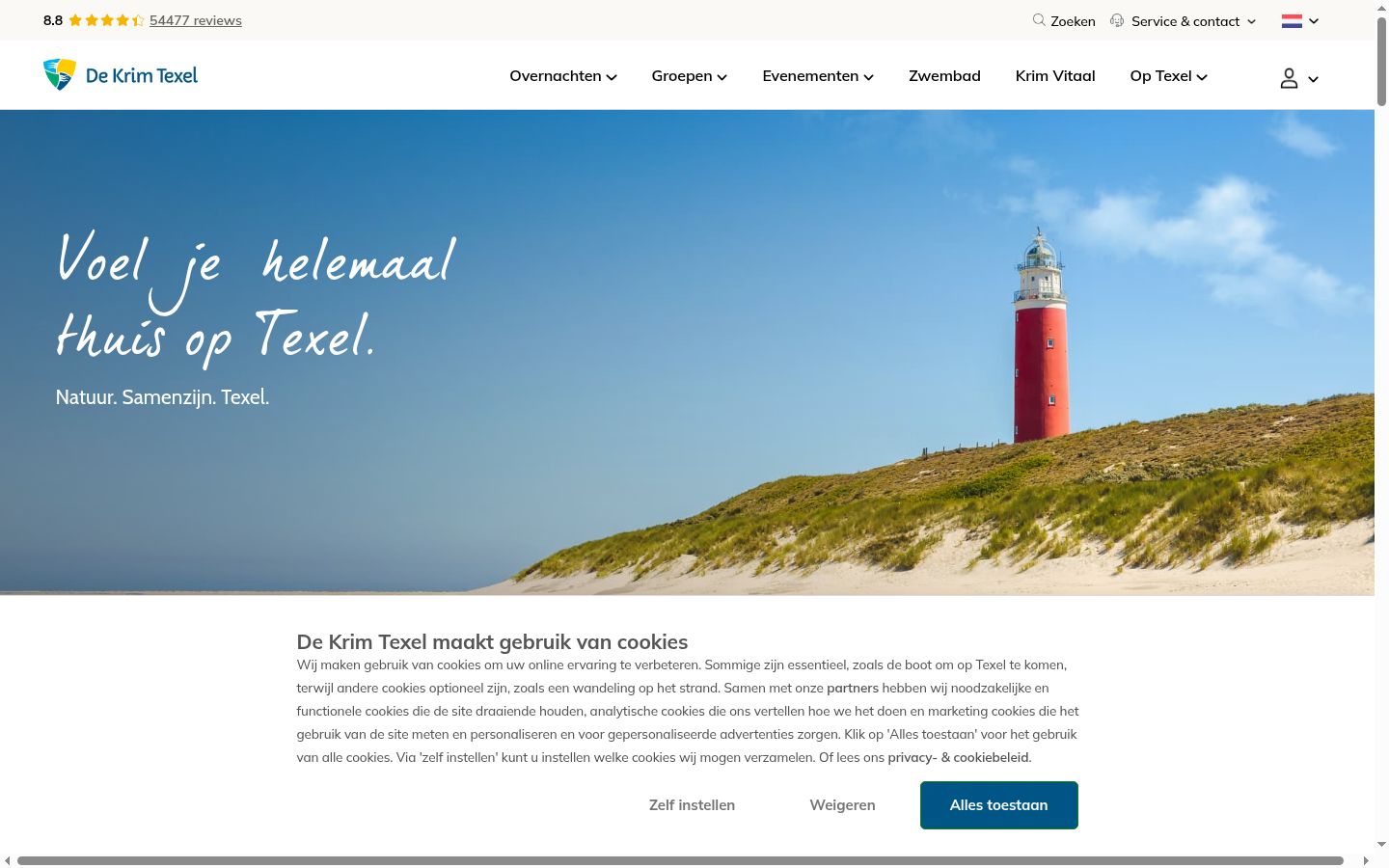 Screenshot van de toestemmingsbanner zoals getoond vóór enige interactie