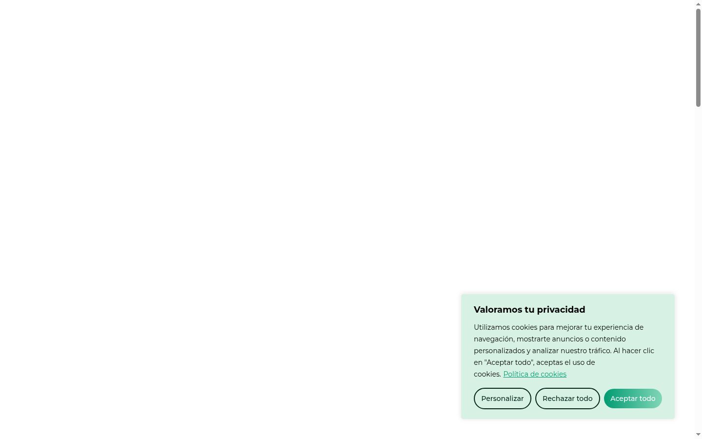 Screenshot of the consent banner shown before any interaction