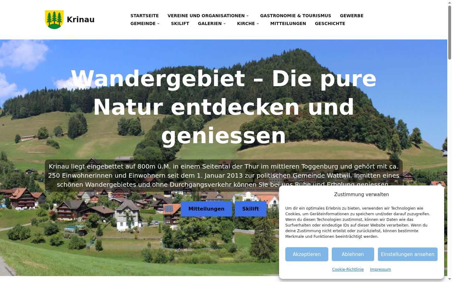 Screenshot of the consent banner shown before any interaction