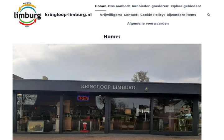 Screenshot of kringloop-limburg.nl