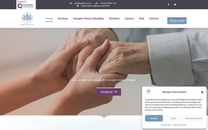 Screenshot of kripacare.co.uk