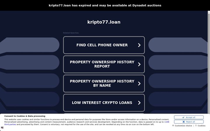 Snímek obrazovky kripto77.loan