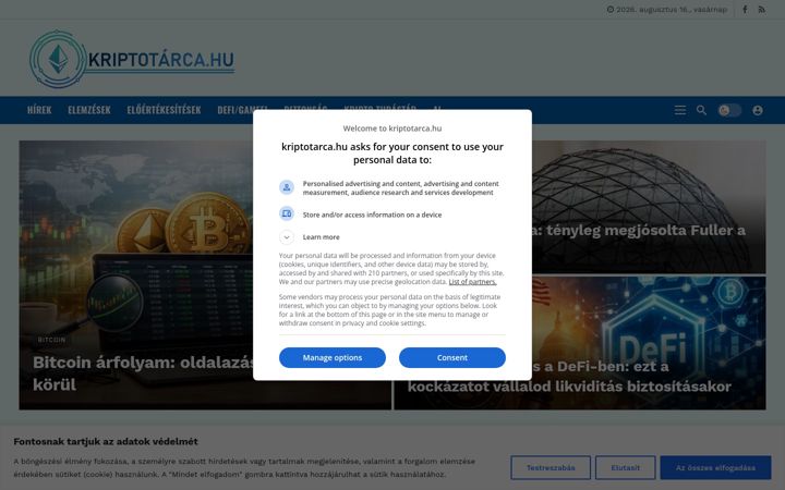 Screenshot of kriptotarca.hu
