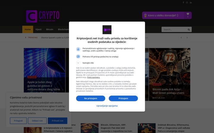 Screenshot of kriptovijesti.net