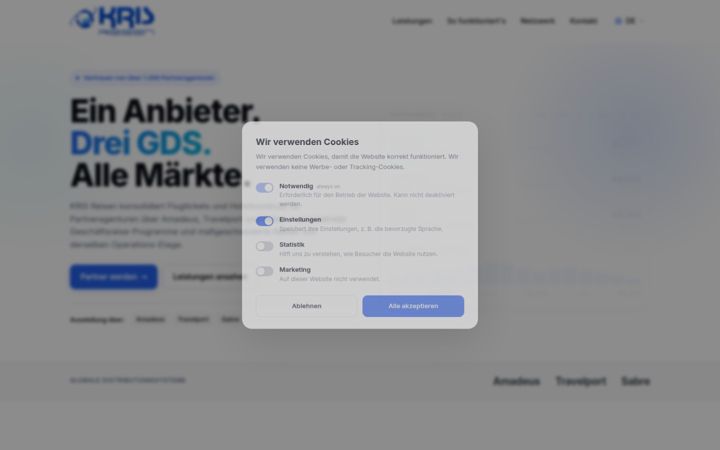 Screenshot of kris-reisen.de