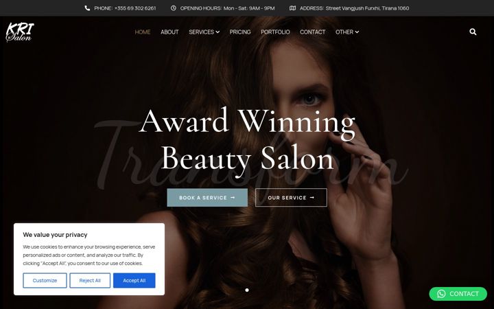 Screenshot of krisalon.com