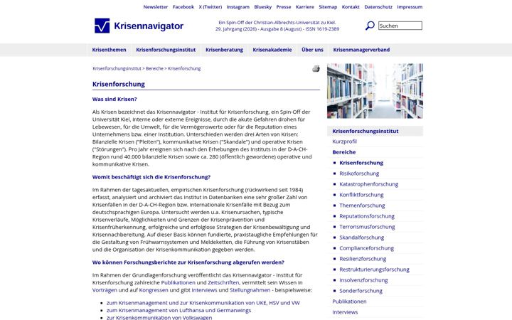 Screenshot of krisenforschung.ch